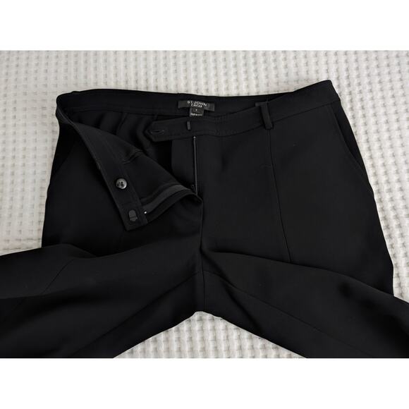 St. John Caviar Black Crepe Marocain Front Slit Ankle Pants in Jennifer Fit - Picture 11 of 16